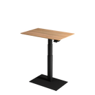 Electro – small single-leg desk with an oak top, ideal for small offices