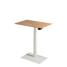 Electro – small single-leg desk with an oak top, ideal for small offices