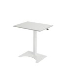 Small height adjustable table for offices and home offices, color white.