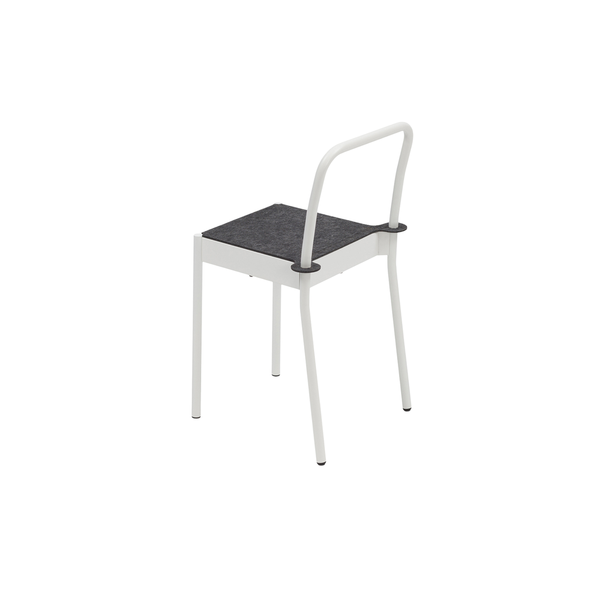 La Table-C1T/i/FG chair with felt seat, white, rear view