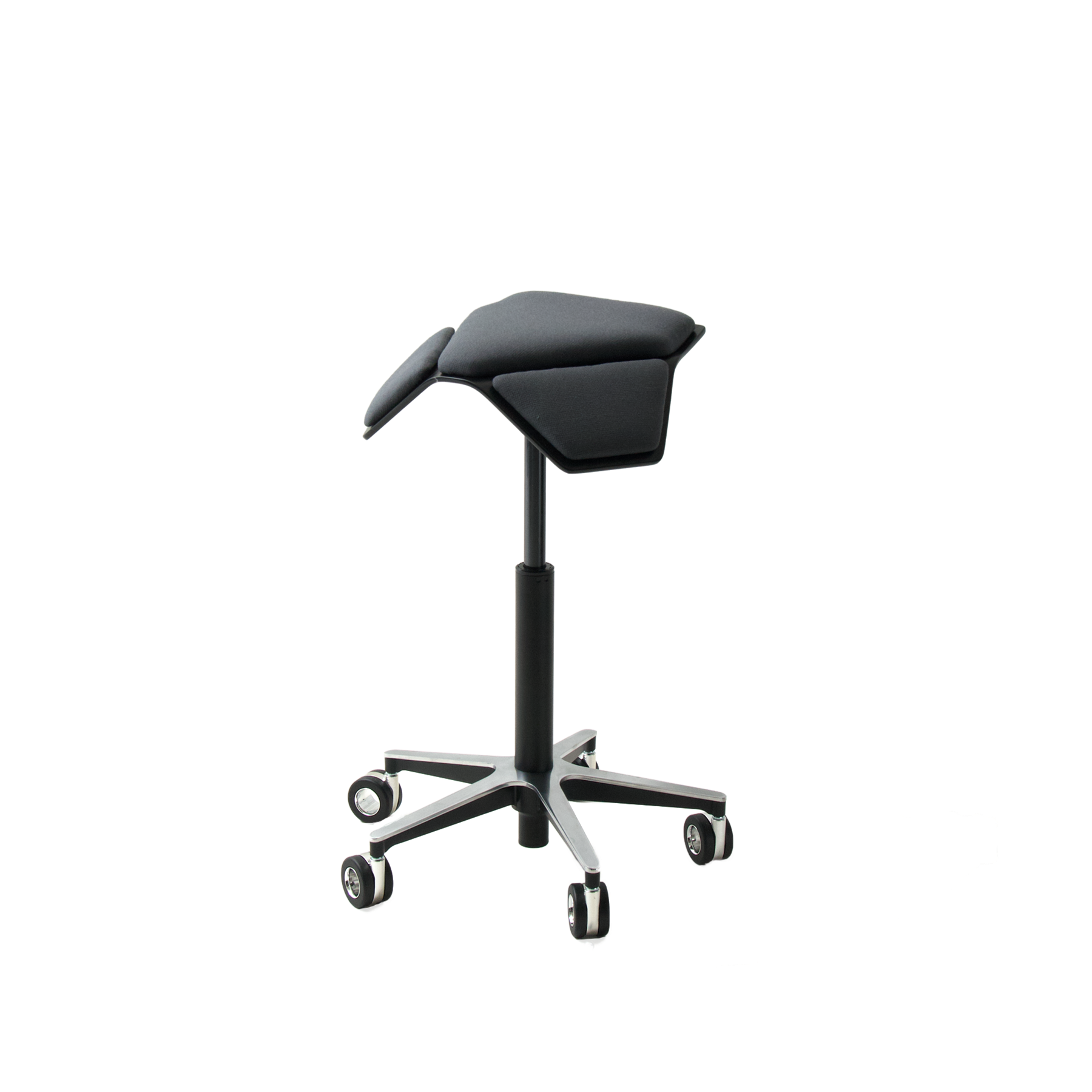 Iloa+ chair Black seat with Grey fabric