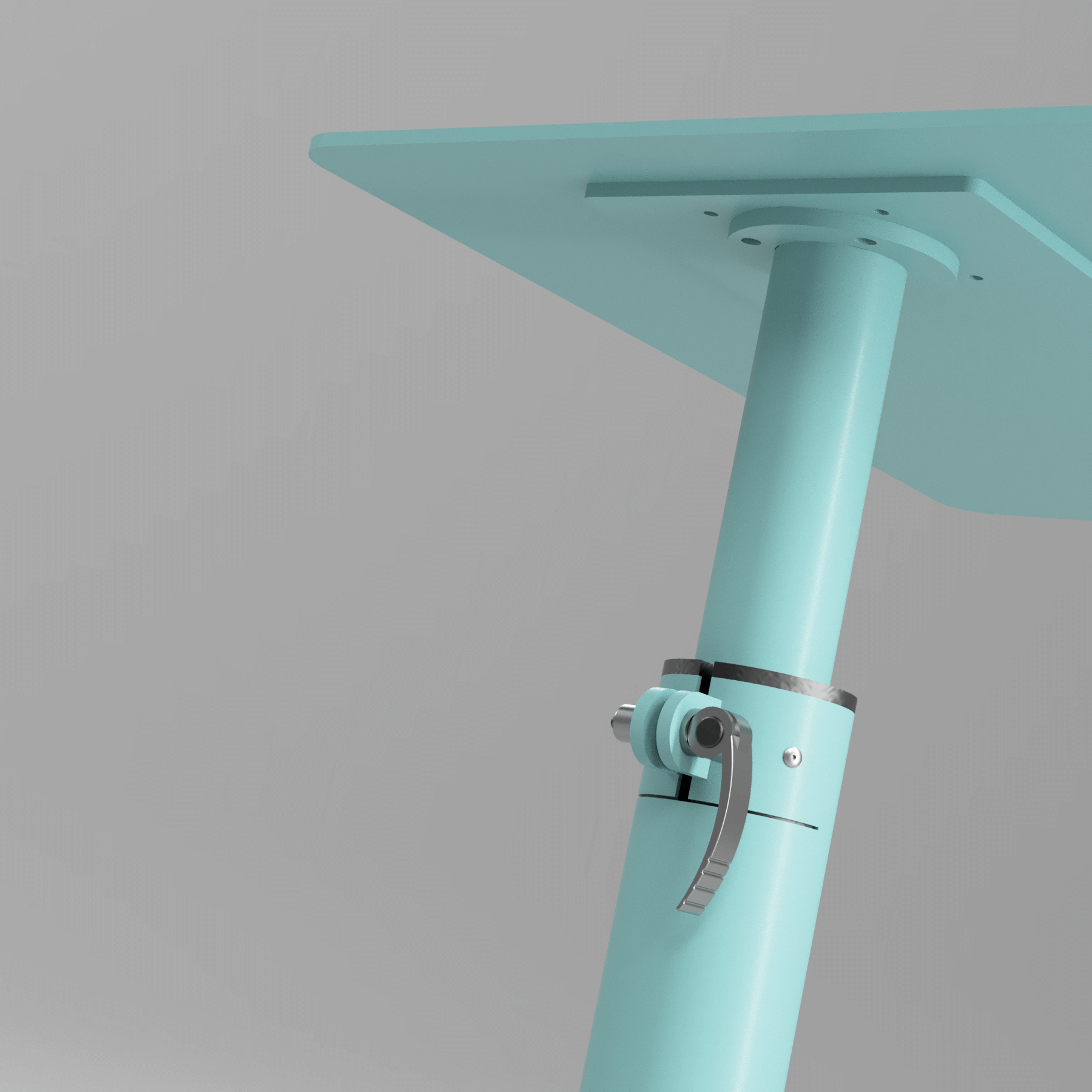 Nera S laptop table can be easily adjusted by the lever in the table leg.