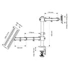 Monitor Arm Double dimensions