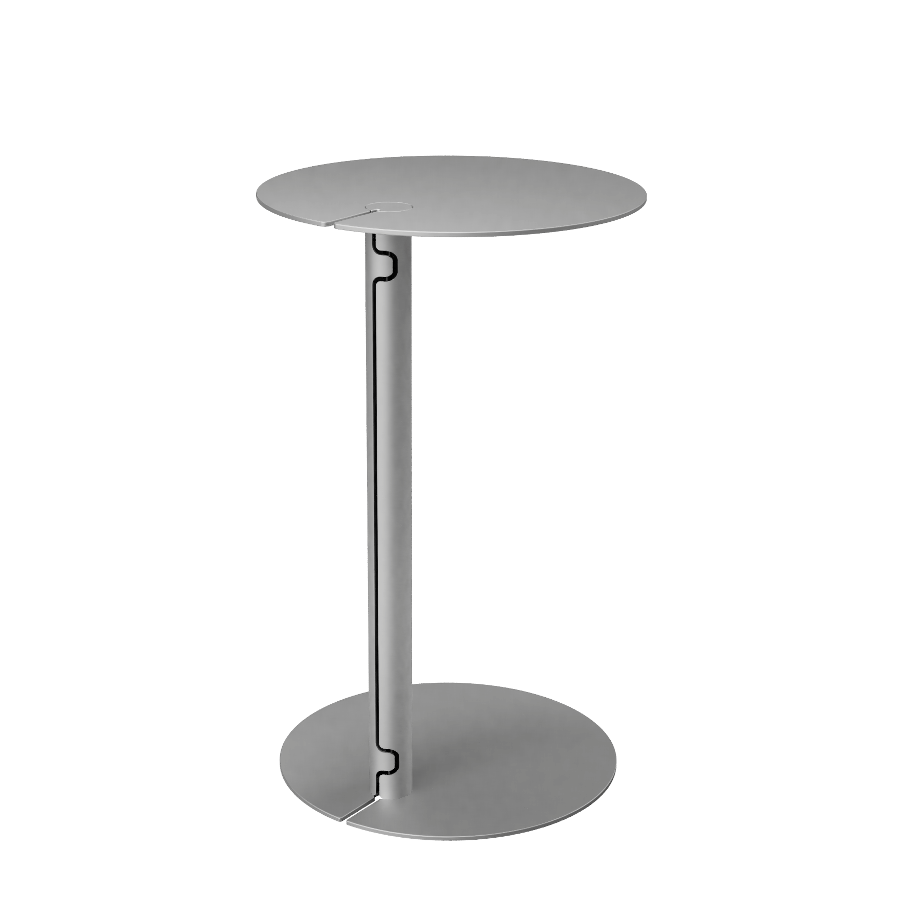 Wireup side table has a hidden wire slot