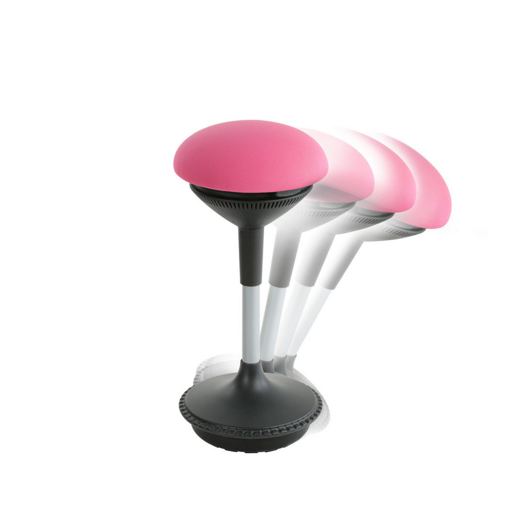 The ergonomic Sitool chair comes with a cool seat design and a hidden gas spring under the cylindrical cover.