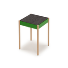 La Table-B1W/FG stool with wooden legs and felt seat, green