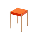 La Table-B1W stool with wooden legs, orange seat