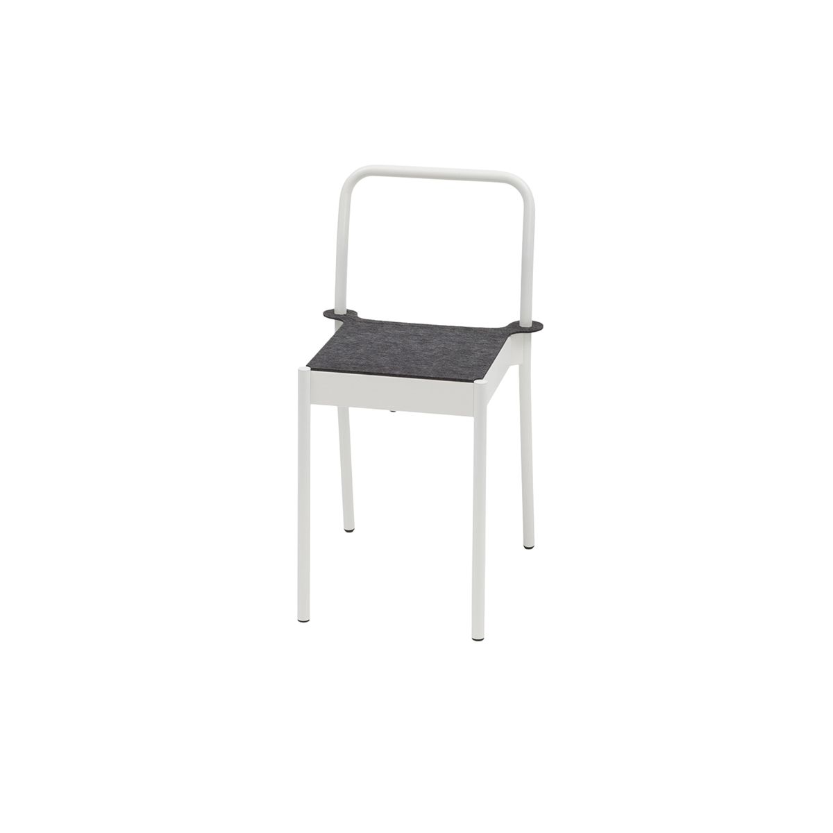 La Table-C1T/i/FG chair with felt seat, white, front view
