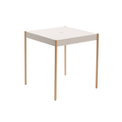 La Table-TW 670x670 table with wooden legs, white top