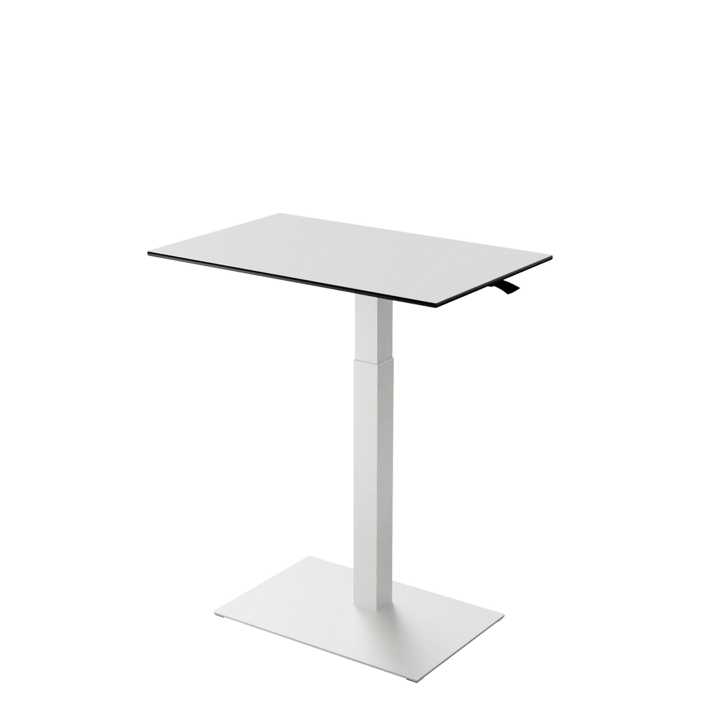 Height adjustable desk Mahtuva L WhiteBlack with White base is good choice for remote workers by Selkastore