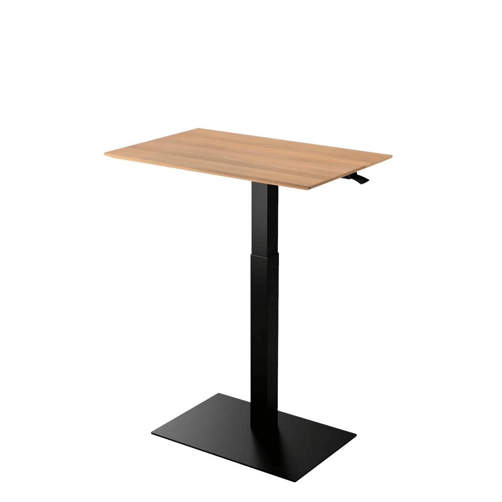 Height adjustable desk Mahtuva L Oak with Black base is good choice for remote workers by Selkastore