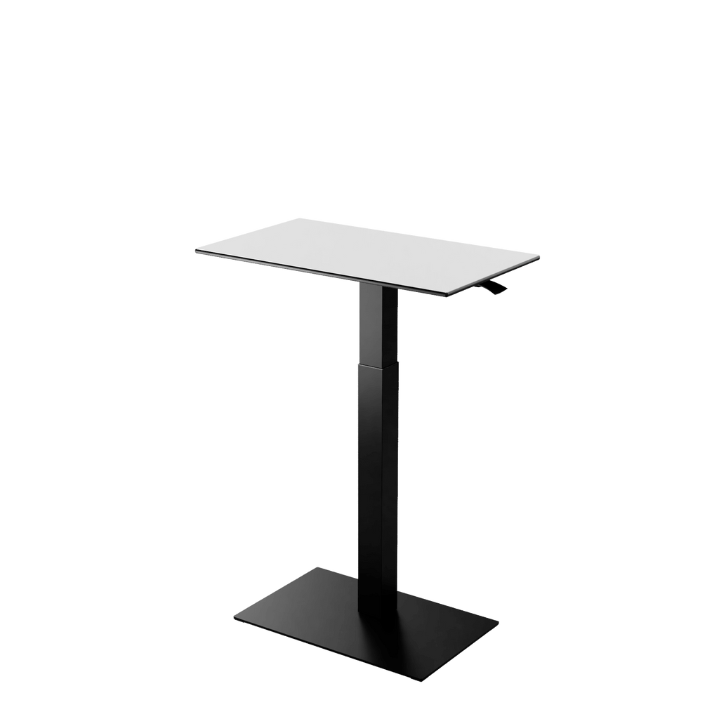 Height adjustable desk Mahtuva M Whiteblack with black base is good choice for remote workers by Selkastore