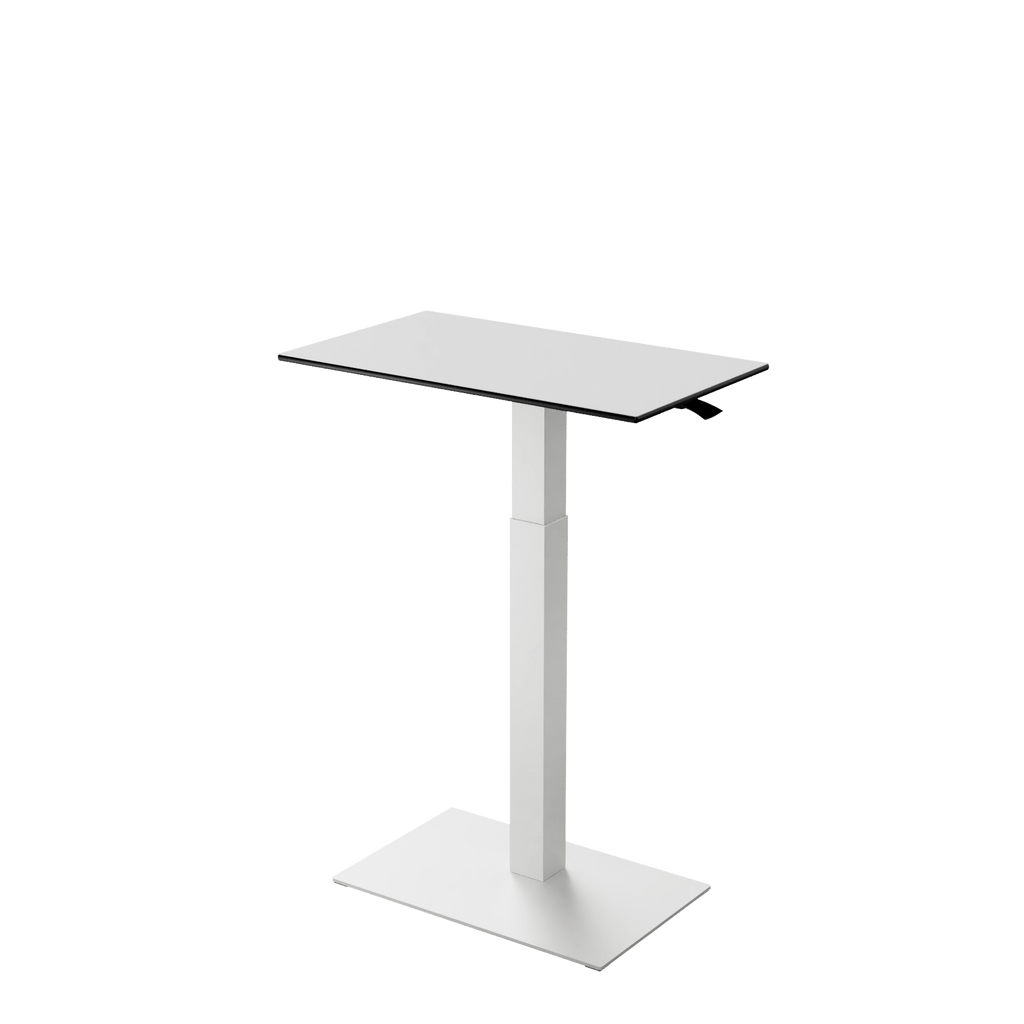 Height adjustable desk Mahtuva M Whiteblack with white base is good choice for remote workers by Selkastore
