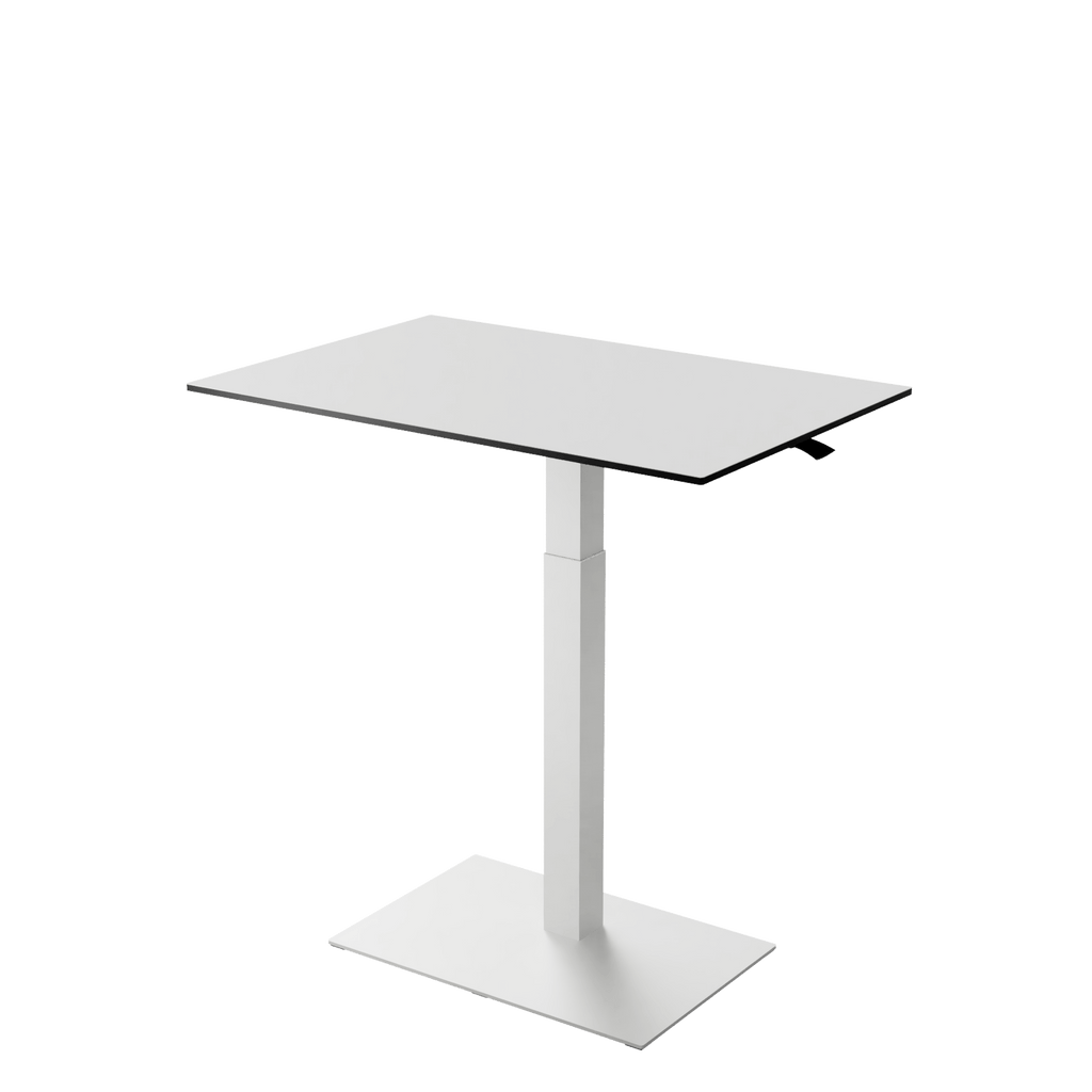 Height adjustable desk Mahtuva XL Blackwhite with white base is good choice for remote workers by Selkastore