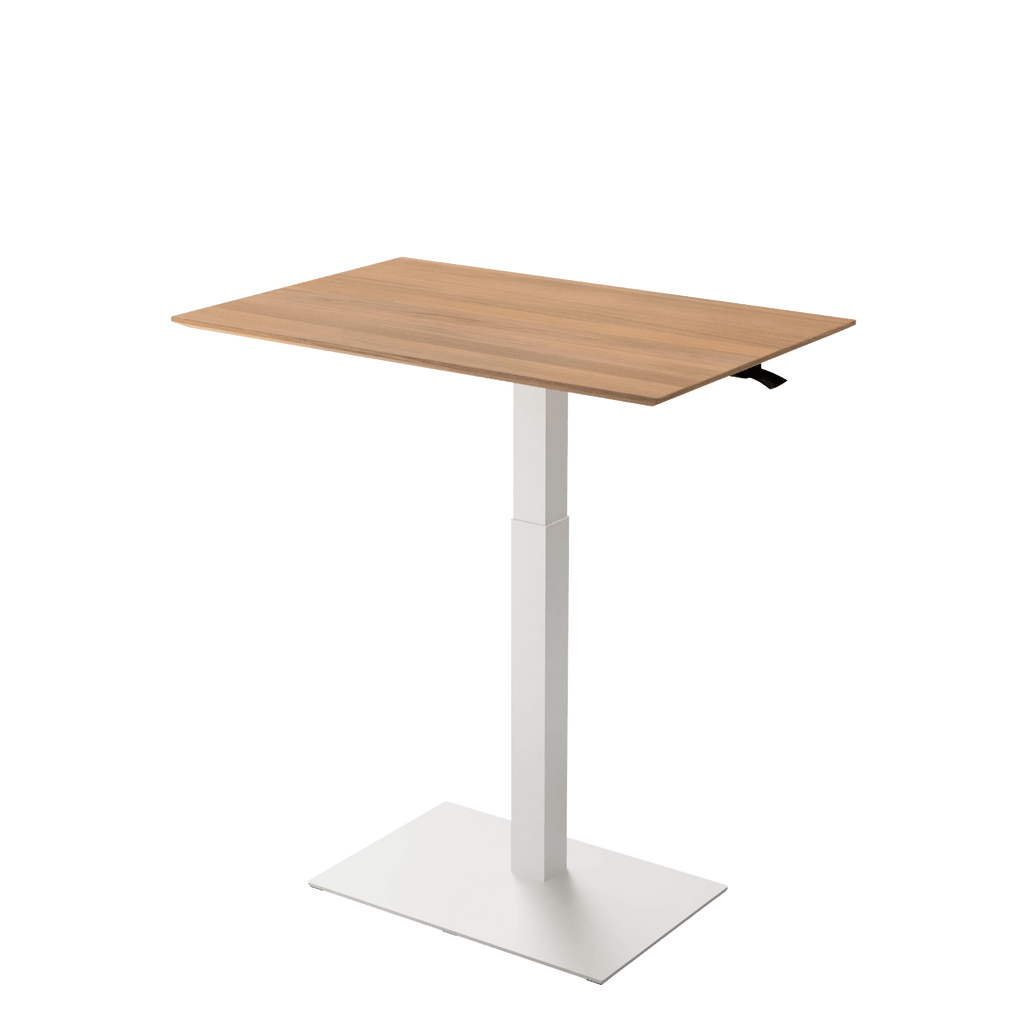 Height adjustable desk Mahtuva XL Oak with white base is good choice for remote workers by Selkastore