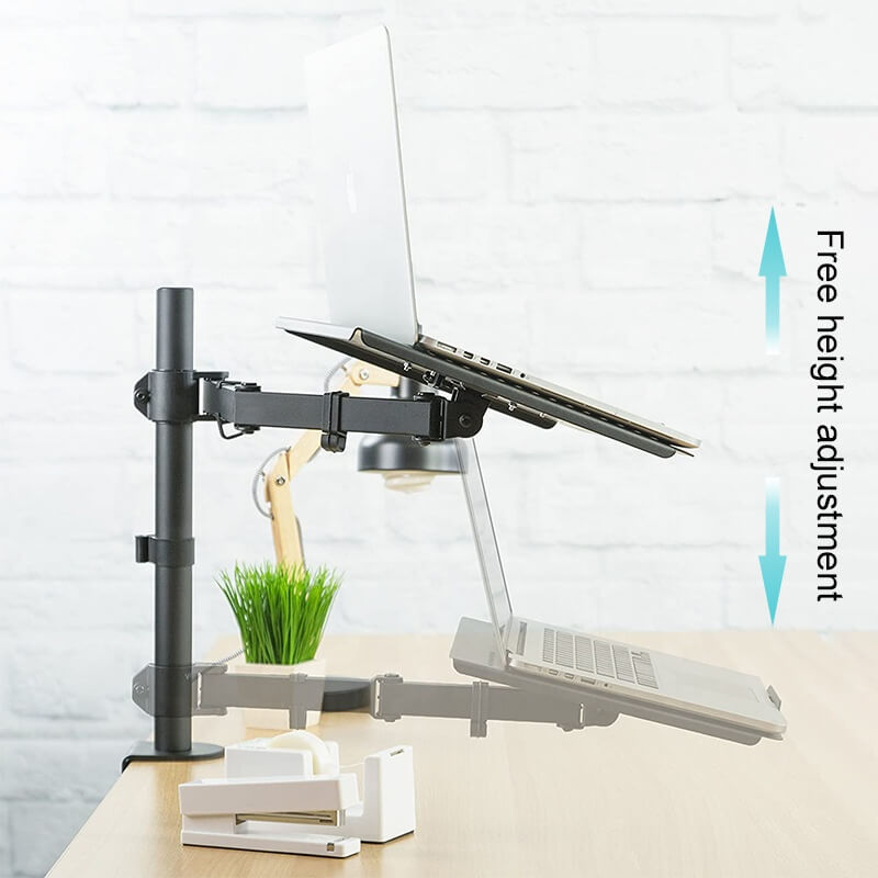 Monitor Arm Single with Laptop stand is height adjustable